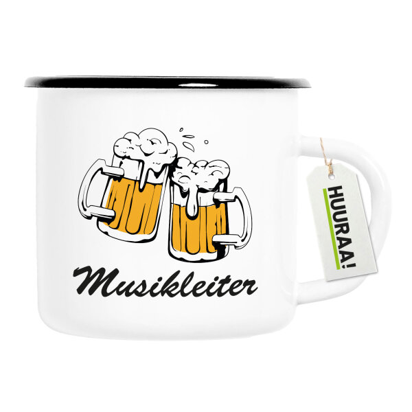 Emaille Tasse Musikleiter Spielmannszug 300ml Vintage Emaille Becher