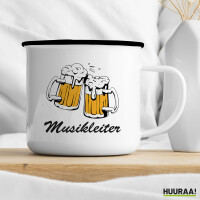 Emaille Tasse Musikleiter Spielmannszug 300ml Vintage