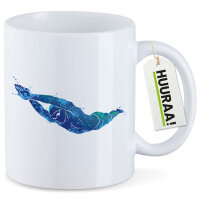 Kaffeetasse Schwimmen bunte Silhouette 330ml
