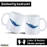 Kaffeetasse Schwimmen bunte Silhouette 330ml