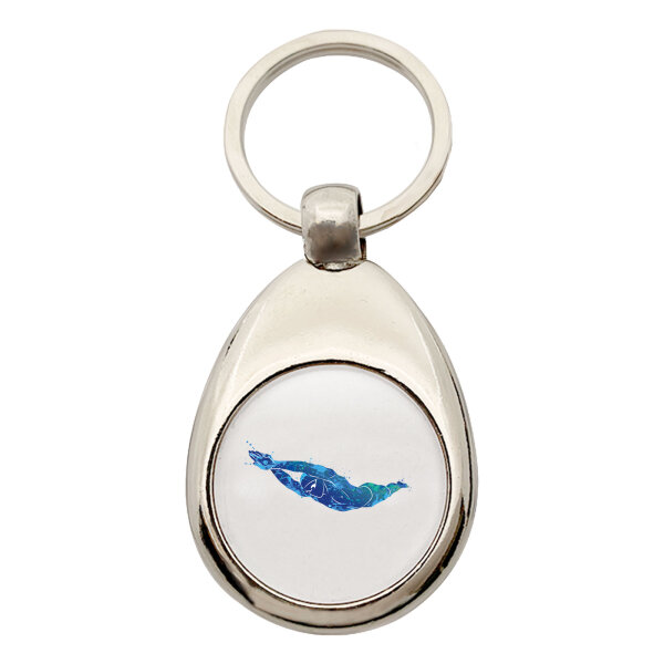 Schlüsselanhänger Schwimmen bunte Silhouette