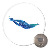 Magnet Schwimmen bunte Silhouette 59mm Kühlschrankmagnet