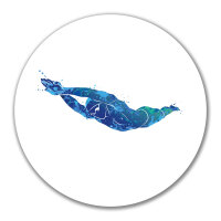 Aufkleber Schwimmen bunte Silhouette 10cm