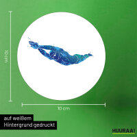 Aufkleber Schwimmen bunte Silhouette 10cm