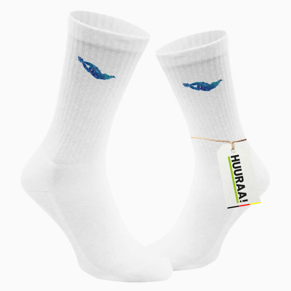 Unisex Socken Schwimmen bunte Silhouette Baumwolle