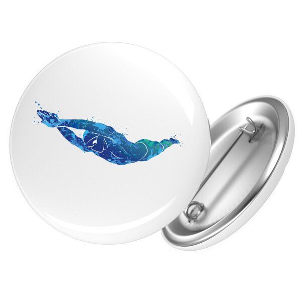 Button Schwimmen bunte Silhouette