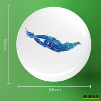 Button Schwimmen bunte Silhouette