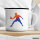Emaille Tasse Tischtennis bunte Silhouette 300ml Vintage Emaille Becher
