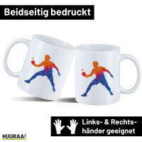 Kaffeetasse Tischtennis bunte Silhouette 330ml