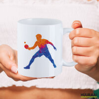 Kaffeetasse Tischtennis bunte Silhouette 330ml