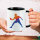 Kaffeetasse Tischtennis bunte Silhouette 330ml Schwarz