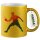 Glitzertasse Tischtennis bunte Silhouette 330ml