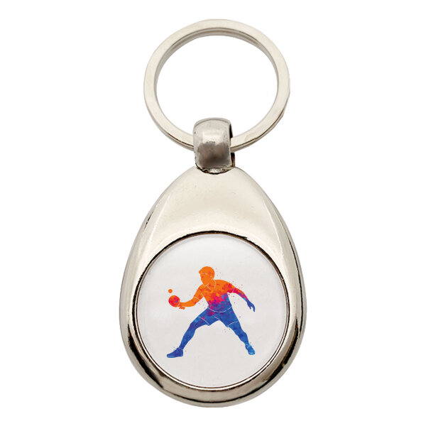 Schlüsselanhänger Tischtennis bunte Silhouette