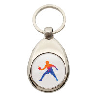 Schlüsselanhänger Tischtennis bunte Silhouette