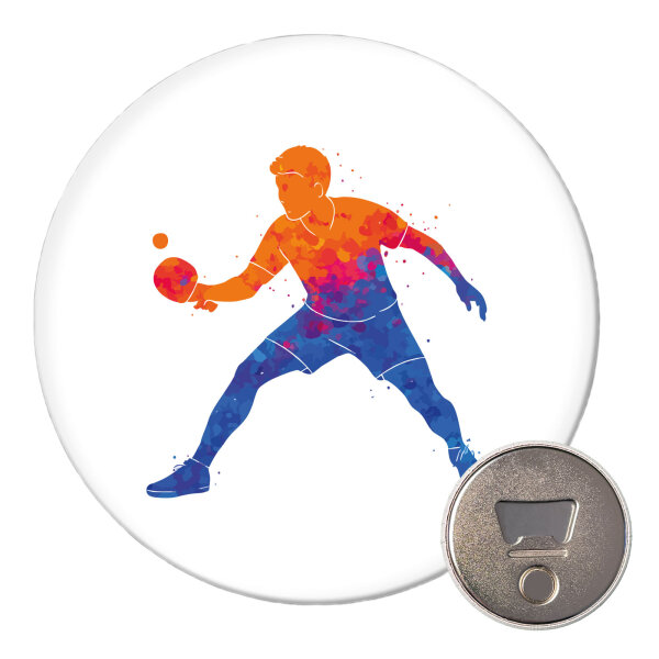 Magnet Tischtennis bunte Silhouette 59mm Kühlschrankmagnet