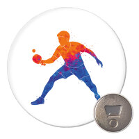 Magnet Tischtennis bunte Silhouette 59mm Kühlschrankmagnet