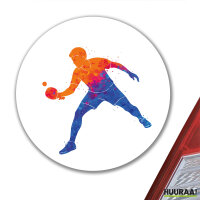 Aufkleber Tischtennis bunte Silhouette 10cm