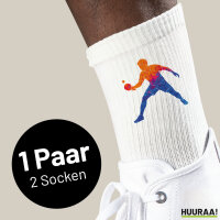 Unisex Socken Tischtennis bunte Silhouette Baumwolle