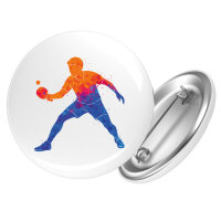 Button Tischtennis bunte Silhouette rund