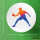 Button Tischtennis bunte Silhouette