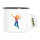Emaille Tasse Badminton bunte Silhouette 300ml Vintage Emaille Becher
