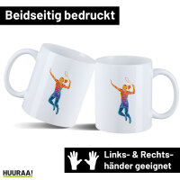 Kaffeetasse Badminton bunte Silhouette 330ml