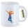 Kaffeetasse Badminton bunte Silhouette 330ml
