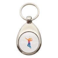 Schlüsselanhänger Badminton bunte Silhouette