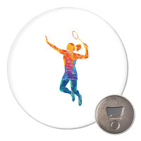 Magnet Badminton bunte Silhouette 59mm...