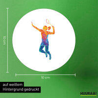 Aufkleber Badminton bunte Silhouette 10cm