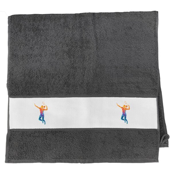 Handtuch Badminton bunte Silhouette 50x100cm