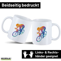 Kaffeetasse Radsport bunte Silhouette 330ml