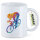 Kaffeetasse Radsport bunte Silhouette 330ml