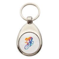 Schlüsselanhänger Radsport bunte Silhouette