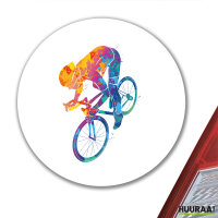 Aufkleber Radsport bunte Silhouette 10cm