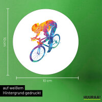 Aufkleber Radsport bunte Silhouette 10cm
