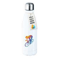 Edelstahl-Trinkflasche Radsport bunte Silhouette 500ml Wasserflasche