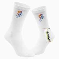 Unisex Socken Radsport bunte Silhouette Größe 37/46 White Motiv Tennissocken
