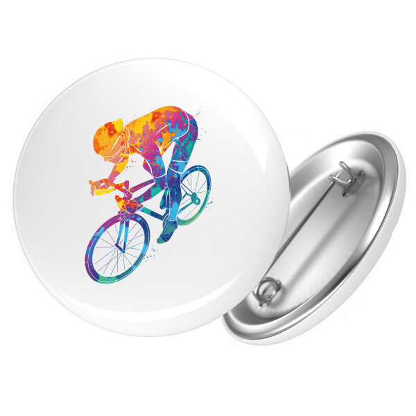 Button Radsport bunte Silhouette