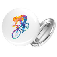 Button Radsport bunte Silhouette