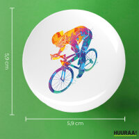 Button Radsport bunte Silhouette