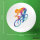 Button Radsport bunte Silhouette