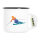 Emaille Tasse Ski fahren bunte Silhouette 300ml Vintage
