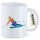 Kaffeetasse Ski fahren bunte Silhouette 330ml