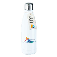 Edelstahl-Trinkflasche Ski fahren bunte Silhouette 500ml Wasserflasche