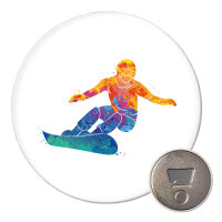 Magnet Snowboarden bunte Silhouette 59mm Kühlschrankmagnet Flaschenöffner