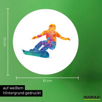 Aufkleber Snowboarden bunte Silhouette 10cm