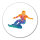 Aufkleber Snowboarden bunte Silhouette 10cm