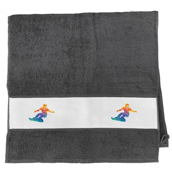Handtuch Snowboarden bunte Silhouette 50x100cm
