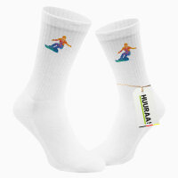 Unisex Socken Snowboarden bunte Silhouette Größe 37/46 White Motiv Tennissocken